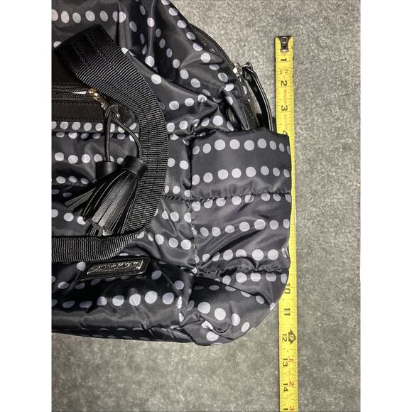 Skip Hop Diaper Bag Puffer Quilted Baby Changing Pad Shoulder Black Grey Dots - Picture 12 of 15